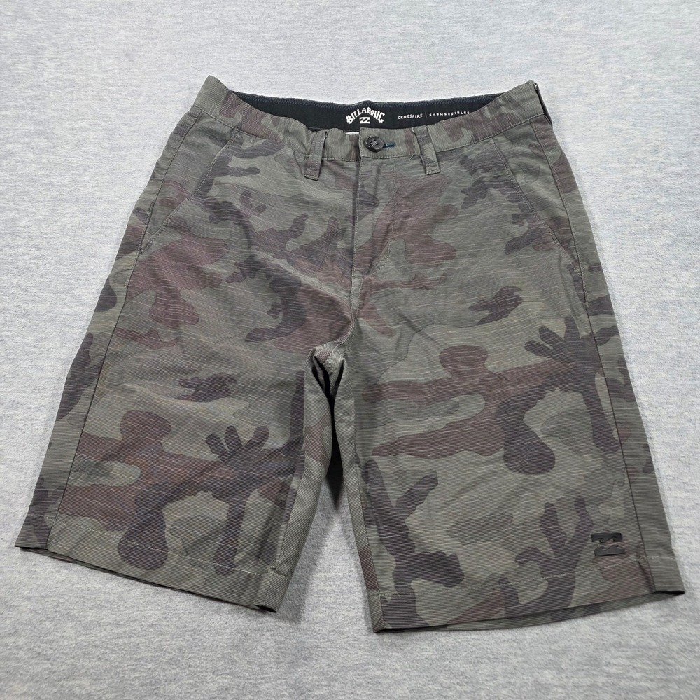 Billabong Crossfire Submersibles Mens 28 Camo Hybrid Shorts Green Quick Dry